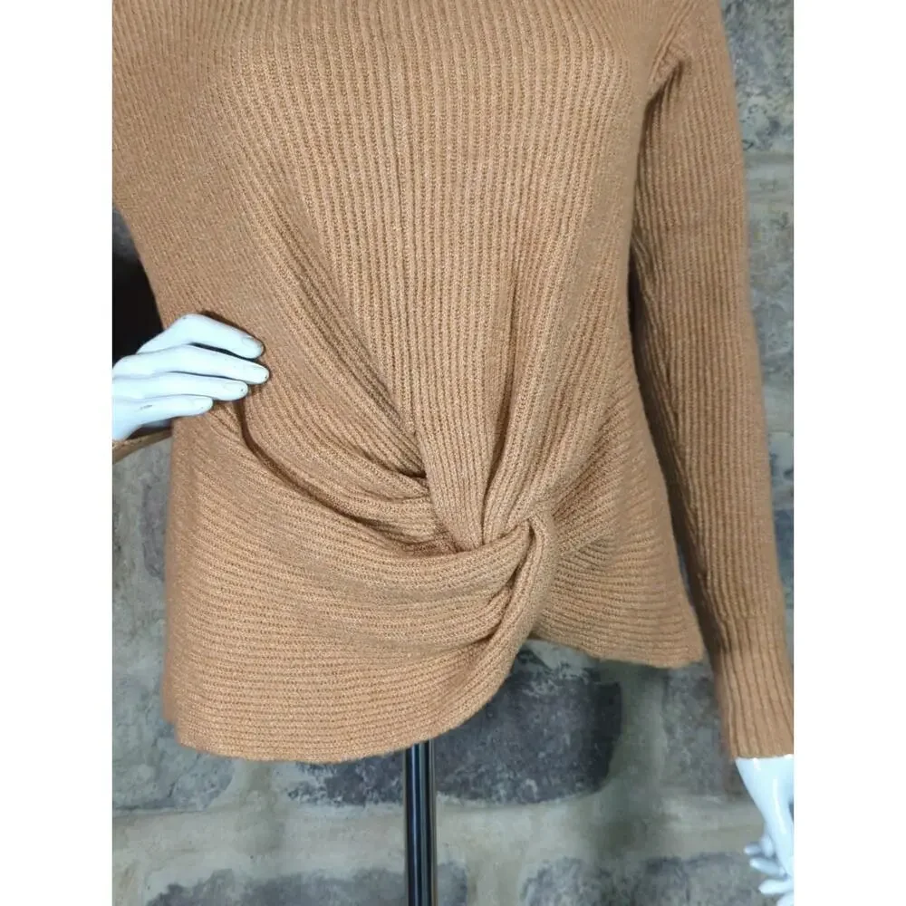 Offline by Aerie Sweater Woman's Size‎ Small Tan Twist Front Neutral Soft